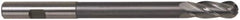 Hertel - 5/8" Diam, 1-1/2" LOC, 4 Flute High Speed Steel Ball End Mill - TiN Finish, Single End, 7-1/8" OAL, 5/8" Shank Diam - Eagle Tool & Supply