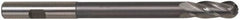 Hertel - 1/2" Diam, 1-1/4" LOC, 4 Flute High Speed Steel Ball End Mill - TiN Finish, Single End, 6" OAL, 1/2" Shank Diam - Eagle Tool & Supply