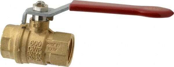 Value Collection - 3/4" Pipe, Full Port, Brass UL Listed Ball Valve - 1 Piece, Inline - One Way Flow, FNPT x FNPT Ends, Lever Handle, 600 WOG, 150 WSP - Eagle Tool & Supply