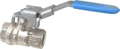 Value Collection - 1/4" Pipe, Full Port, Brass UL Listed Ball Valve - 1 Piece, Inline - One Way Flow, FNPT x FNPT Ends, Locking Lever Handle, 600 WOG - Eagle Tool & Supply