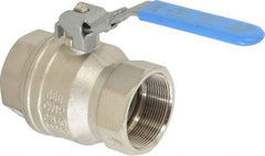 Value Collection - 2" Pipe, Full Port, Brass UL Listed Ball Valve - 1 Piece, Inline - One Way Flow, FNPT x FNPT Ends, Locking Lever Handle, 600 WOG - Eagle Tool & Supply