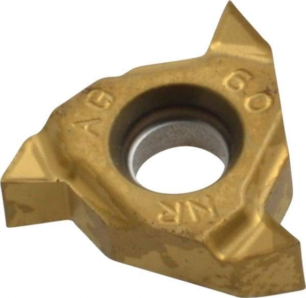 Seco - 16NR Internal Right Hand 48-8 Partial Profile 60° Laydown Threading Insert - Grade CP500, TiAlN/TiN Coated Carbide - Eagle Tool & Supply