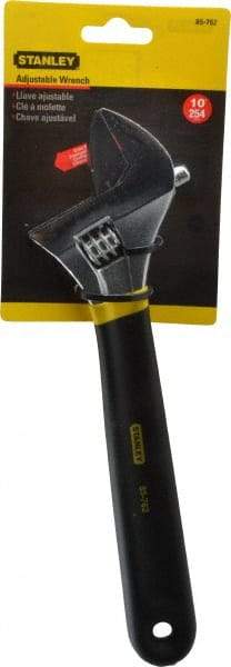 Stanley - 1-3/8" Jaw Capacity, 10" Standard Adjustable Wrench - Steel, Chrome Finish, 10-1/4" OAL - Eagle Tool & Supply