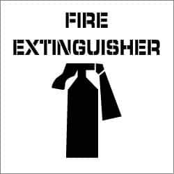 NMC - Fire Extinguisher Stencil - 0.06 Inch Thick, Polyethylene, English - Eagle Tool & Supply