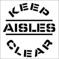NMC - Keep Aisles Clear Stencil - 0.06 Inch Thick, Polyethylene, English - Eagle Tool & Supply