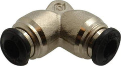 Alpha Technologies - 5mm Outside Diam, Nickel Plated Brass Push-to-Connect Tube Union Elbow - 250 Max psi, Tube to Tube Connection, Buna O-Ring - Eagle Tool & Supply