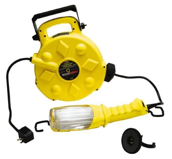 Bayco - 120 Volt, 26 Watt, Electric, Fluorescent Portable Handheld Work Light - 50' Cord, 1 Head, 1,800 Lumens, Polypropylene, 384mm Long x 351mm Wide x 135mm High - Eagle Tool & Supply