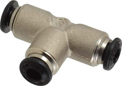 Alpha Technologies - 4mm Outside Diam, Nickel Plated Brass Push-to-Connect Tube Union Tee - 250 Max psi, Tube to Tube Connection, Buna O-Ring - Eagle Tool & Supply