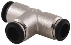 Alpha Technologies - 14mm Outside Diam, Nickel Plated Brass Push-to-Connect Tube Union Tee - 250 Max psi, Tube to Tube Connection, Buna O-Ring - Eagle Tool & Supply