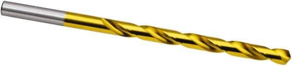 Guhring - 8.1mm, 118° Point, Spiral Flute, High Speed Steel Taper Length Drill Bit - TiN Finish, 109mm Flute Length, 165mm OAL, Series 667 - Eagle Tool & Supply