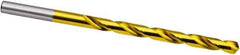 Guhring - 7.9mm, 118° Point, Spiral Flute, High Speed Steel Taper Length Drill Bit - TiN Finish, 109mm Flute Length, 165mm OAL, Series 667 - Eagle Tool & Supply
