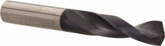 Accupro - 1/2" 140° Solid Carbide Jobber Drill - AlTiN Finish, Right Hand Cut, Spiral Flute, Straight Shank, 4" OAL, Notched Point - Eagle Tool & Supply