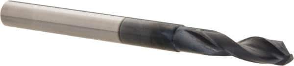 Accupro - 11/64" 140° Solid Carbide Jobber Drill - AlTiN Finish, Right Hand Cut, Spiral Flute, Straight Shank, 2-1/2" OAL, Notched Point - Eagle Tool & Supply