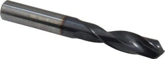 Accupro - 12mm 140° Solid Carbide Jobber Drill - AlTiN Finish, Right Hand Cut, Spiral Flute, Straight Shank, 100mm OAL, Notched Point - Eagle Tool & Supply