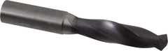 Accupro - 13mm 140° Solid Carbide Jobber Drill - AlTiN Finish, Right Hand Cut, Spiral Flute, Straight Shank, 100mm OAL, Notched Point - Eagle Tool & Supply