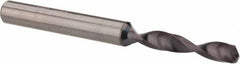 Accupro - 9/64" 140° Solid Carbide Jobber Drill - AlTiN Finish, Right Hand Cut, Spiral Flute, Straight Shank, 2" OAL, Notched Point - Eagle Tool & Supply