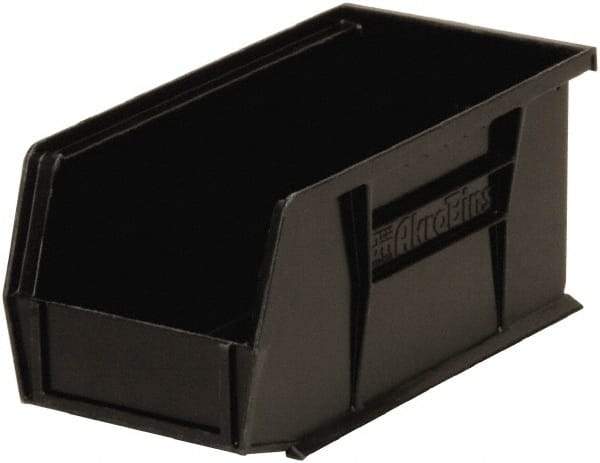 Akro-Mils - 30 Lb. Load Capacity, 10-7/8" Deep, Black Polymer Hopper Stacking Bin - 5" High x 5-1/2" Wide x 10-7/8" Long - Eagle Tool & Supply