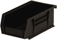 Akro-Mils - 10 Lb. Load Capacity, 7-3/8" Deep, Black Polymer Hopper Stacking Bin - 3" High x 4-1/8" Wide x 7-3/8" Long - Eagle Tool & Supply