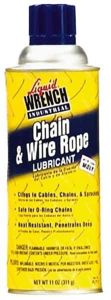 Liquid Wrench - 11 oz Aerosol General Purpose Chain & Cable Lubricant - Clear Bright Yellow, -20 to 650°F - Eagle Tool & Supply