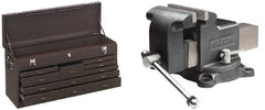 Kennedy - 1 Compartment 8 Drawer Tool Chest - 26-3/4" Wide x 8-1/2" Deep x 13-5/8" High, Steel, Brown - Eagle Tool & Supply
