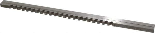 Value Collection - 8mm Keyway Width, Style C-1, Keyway Broach - High Speed Steel, Bright Finish, 3/8" Broach Body Width, 25/64" to 2-1/2" LOC, 11-3/4" OAL - Eagle Tool & Supply