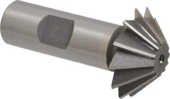 Value Collection - 1-1/2" Diam x 1/2" Width of Cut, 45° Included Angle, Shank Connection, Cobalt Single Angle Cutter - 3/4" Shank Diam, 2-3/4" Overall Length, Right Hand Cut, Uncoated - Eagle Tool & Supply