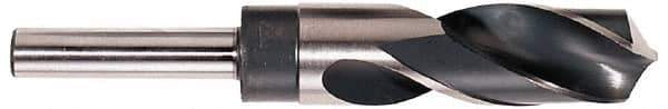 Interstate - 35mm Drill, 118° Point, High Speed Steel Silver Deming & Reduced Shank Drill Bit - Oxide Finish, 6" OAL, Straight Shank, 3" Flute Length, Right Hand Cut, Standard Point, Spiral Flute, Regular Spiral - Eagle Tool & Supply