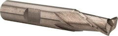Interstate - 9mm, 9/16" LOC, 3/8" Shank Diam, 2-5/16" OAL, 2 Flute, High Speed Steel Square End Mill - Single End, Uncoated, Spiral Flute, Centercutting, Right Hand Cut, Right Hand Flute - Eagle Tool & Supply