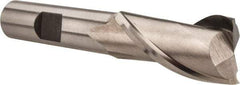 Interstate - 18mm, 1-5/16" LOC, 1/2" Shank Diam, 3-5/16" OAL, 2 Flute, High Speed Steel Square End Mill - Single End, Uncoated, Spiral Flute, Centercutting, Right Hand Cut, Right Hand Flute - Eagle Tool & Supply
