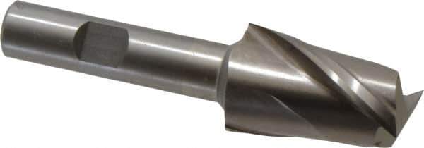 Interstate - 24mm, 1-1/2" LOC, 1/2" Shank Diam, 3-1/2" OAL, 2 Flute, High Speed Steel Square End Mill - Single End, Uncoated, Spiral Flute, Centercutting, Right Hand Cut, Right Hand Flute - Eagle Tool & Supply