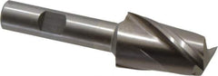 Interstate - 24mm, 1-1/2" LOC, 1/2" Shank Diam, 3-1/2" OAL, 2 Flute, High Speed Steel Square End Mill - Single End, Uncoated, Spiral Flute, Centercutting, Right Hand Cut, Right Hand Flute - Eagle Tool & Supply