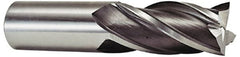Niagara Cutter - 1-1/4", 2" LOC, 1-1/4" Shank Diam, 4-1/2" OAL, 6 Flute, Cobalt Square End Mill - Eagle Tool & Supply
