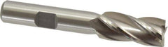 Interstate - 12mm, 1" LOC, 3/8" Shank Diam, 2-11/16" OAL, 4 Flute, High Speed Steel Square End Mill - Single End, Uncoated, Spiral Flute, Centercutting, Right Hand Cut, Right Hand Flute - Eagle Tool & Supply