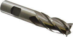 Interstate - 20mm, 1-7/8" LOC, 3/4" Shank Diam, 4-1/8" OAL, 4 Flute, High Speed Steel Square End Mill - Single End, Uncoated, Spiral Flute, Centercutting, Right Hand Cut, Right Hand Flute - Eagle Tool & Supply