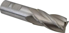 Interstate - 24mm, 1-7/8" LOC, 7/8" Shank Diam, 4-1/8" OAL, 4 Flute, High Speed Steel Square End Mill - Single End, Uncoated, Spiral Flute, Centercutting, Right Hand Cut, Right Hand Flute - Eagle Tool & Supply