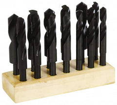 Hertel - 17/32 to 1", 118° Point, Oxide Finish, High Speed Steel Reduced Shank Drill Bit Set - Eagle Tool & Supply