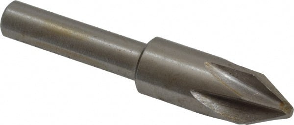 Interstate - 3/8" Head Diam, 1/4" Shank Diam, 6 Flute 60° Cobalt Countersink - Eagle Tool & Supply
