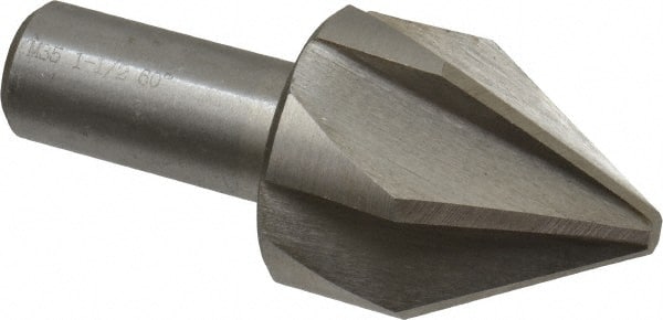 Interstate - 1-1/2" Head Diam, 3/4" Shank Diam, 6 Flute 60° Cobalt Countersink - Eagle Tool & Supply