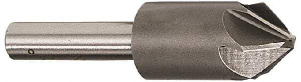 Keo - 2" Head Diam, 3/4" Shank Diam, 6 Flute 60° High Speed Steel Countersink - Bright Finish, 3-3/4" OAL, Single End, Straight Shank, Right Hand Cut - Eagle Tool & Supply