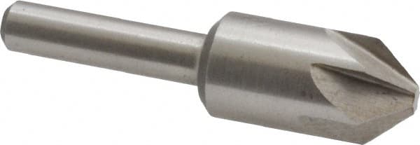 Interstate - 1/2" Head Diam, 1/4" Shank Diam, 6 Flute 82° Cobalt Countersink - Eagle Tool & Supply