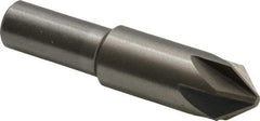 Interstate - 5/8" Head Diam, 1/2" Shank Diam, 6 Flute 82° Cobalt Countersink - Bright Finish, 2-3/4" OAL, Single End, Straight Shank, Right Hand Cut - Eagle Tool & Supply