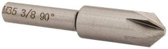 Interstate - 3/8" Head Diam, 1/4" Shank Diam, 6 Flute 90° Cobalt Countersink - Bright Finish, 2" OAL, Single End, Straight Shank, Right Hand Cut - Eagle Tool & Supply