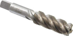 Interstate - 5/8-18 UNF 4 Flute 3B Bottoming Spiral Flute Tap - High Speed Steel, Bright Finish, 3-13/16" OAL, Right Hand Flute, Right Hand Thread, H3 - Eagle Tool & Supply