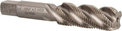 Interstate - 3/4-16 UNF 4 Flute 3B Bottoming Spiral Flute Tap - High Speed Steel, Bright Finish, 4-1/4" OAL, Right Hand Flute, Right Hand Thread, H3 - Eagle Tool & Supply
