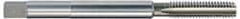 Hertel - 7/16-14 UNC, 4 Flute Plug Hand Pulley Tap - High Speed Steel, Bright Finish, Right Hand Flute, H3 Thread Limit, 6" OAL - Eagle Tool & Supply