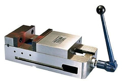 Interstate - 6" Jaw Width, 5-1/2" Jaw Opening Capacity, Horizontal Stationary Machine Vise - Manual Operation, 6,600 Lb Capacity, 1 Station, 17" Long x 4.8" High x 1-3/4" Deep, 1-3/4" Jaw Height, Ductile Iron - Eagle Tool & Supply