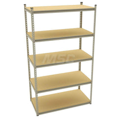 16 Gauge Steel Adjustable Shelving: 49″ Wide, 24.625″ Deep, 84″ High 5 Shelf, 850 lb Shelf Capacity