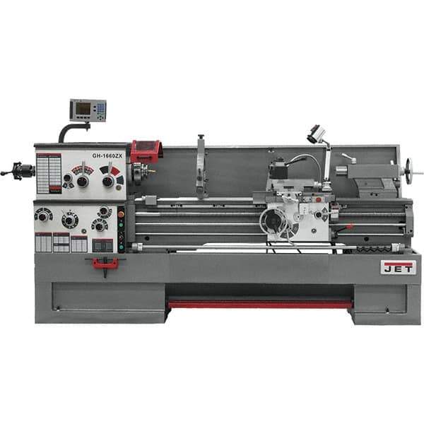 Jet - 16" Swing, 60" Between Centers, 230 Volt, Triple Phase Engine Lathe - 7MT Taper, 7-1/2 hp, 25 to 1,800 RPM, 3-1/8" Bore Diam, 40" Deep x 48" High x 116-1/2" Long - Eagle Tool & Supply