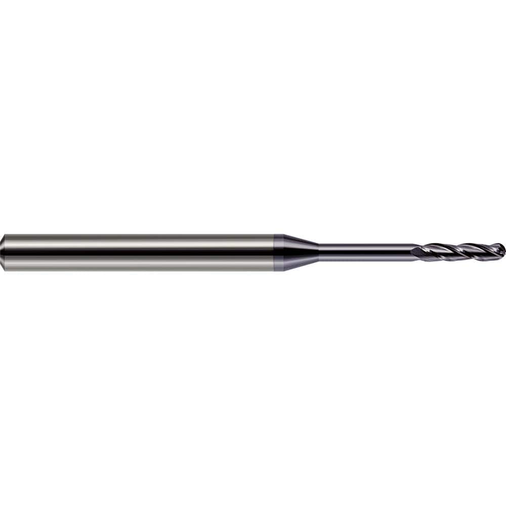 Harvey Tool - Ball End Mills; Mill Diameter (mm): 0.90 ; Mill Diameter (Decimal Inch): 0.0350 ; Number of Flutes: 3 ; Length of Cut (Decimal Inch): 0.1750 ; Material: Solid Carbide ; Overall Length (Inch): 2-1/2 - Exact Industrial Supply