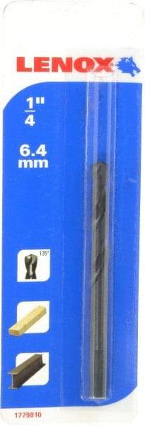 Lenox - 1/4" Pin Diam, 3-1/4" Long High Speed Steel Pilot Drill - 1-1/4 to 6" Tool Diam Compatibility, Compatible with Hole Cutters - Eagle Tool & Supply